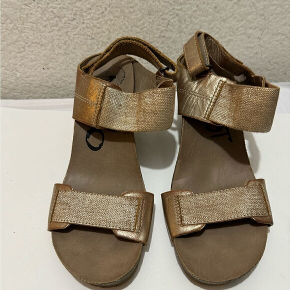 OTBT Trailblazer Wedge Gold Leather / Fabric Size 9.5 M - Picture 5 of 9